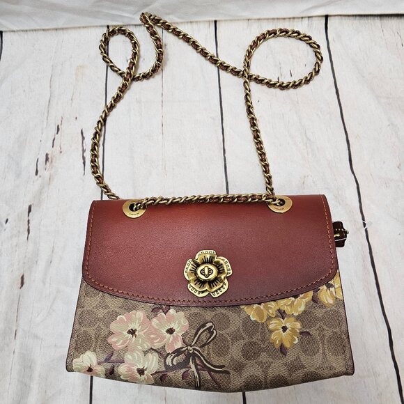 COACH Parker In Signature Canvas With Prairie Floral Print Shoulder Bag - Picture 2 of 14